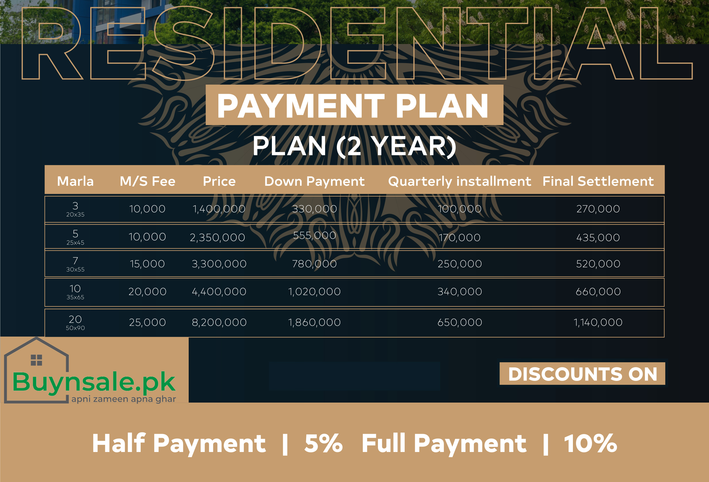 Hill view Garden Islamabad Residential payment Plane